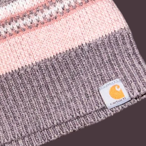 Women’s Carhartt Peach/Brown Beanie One Size - Picture 2 of 4
